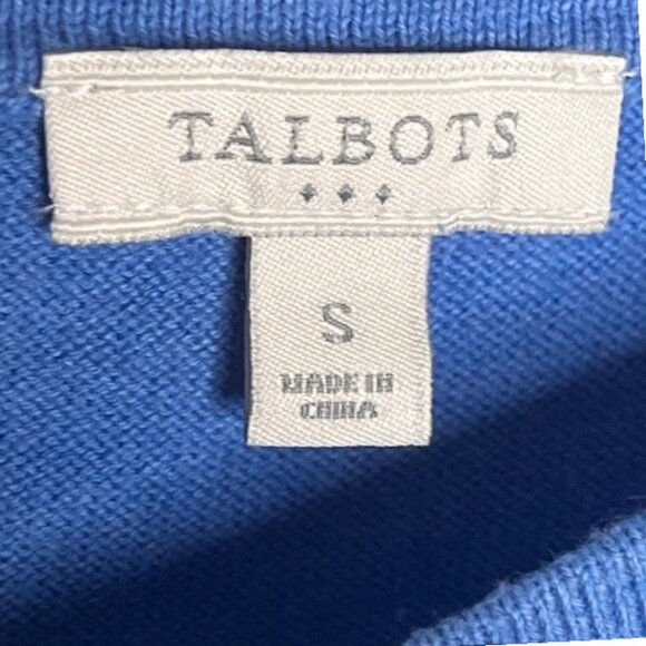 Talbots 100% Cotton Knit Intarsia Sweater Eiffel Tower Motorbike - Blue - S - Picture 9 of 10